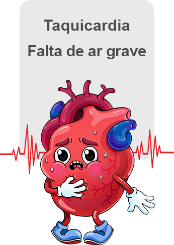 Taquicardia e falta de ar grave
